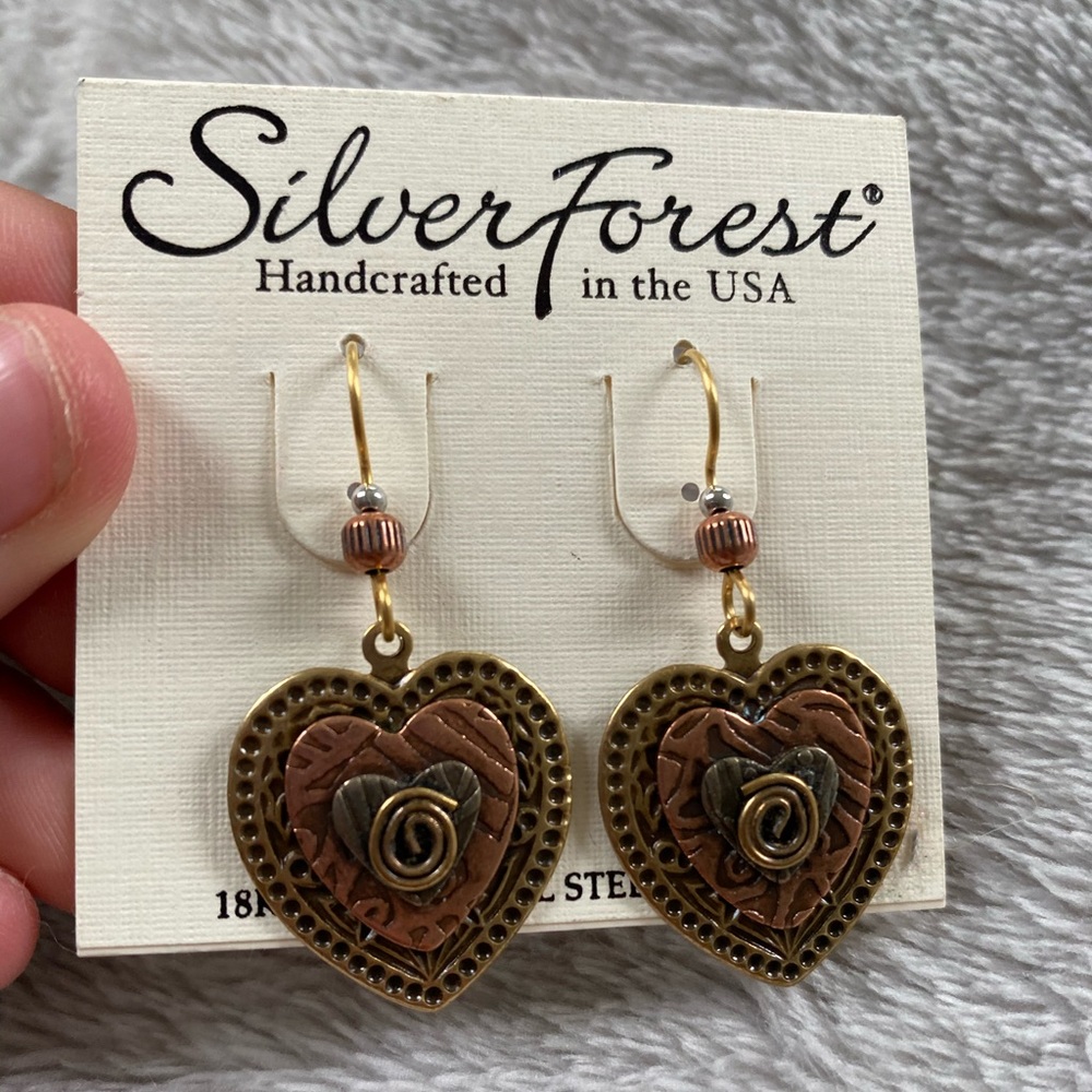 Copper Heart Design Earrings